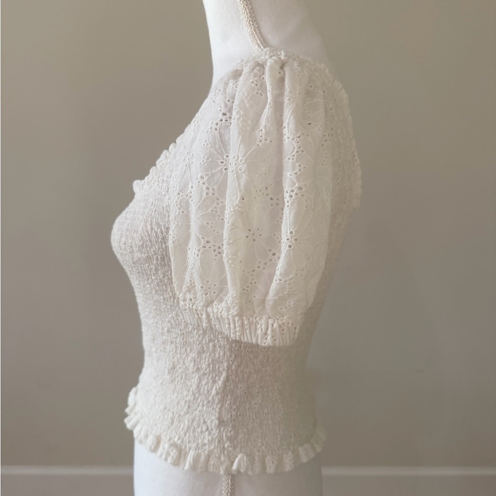 Astr the Label Hudson Smocked Eyelet Top - Picture 10 of 12